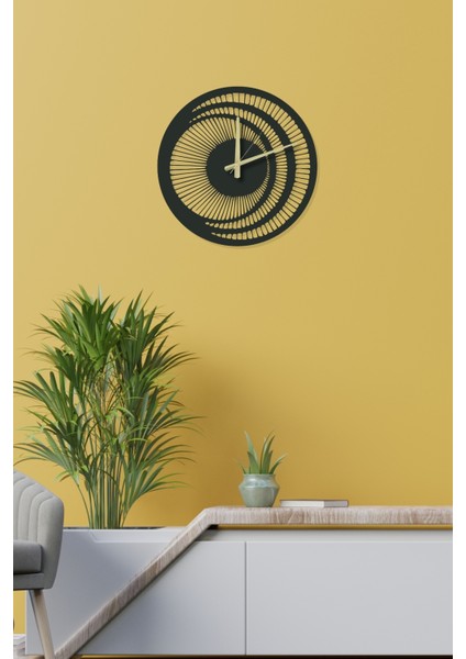 Modern Siyah Metal Duvar Saati Dekoratif Geometrik Tasarım 45X45 cm modelleri