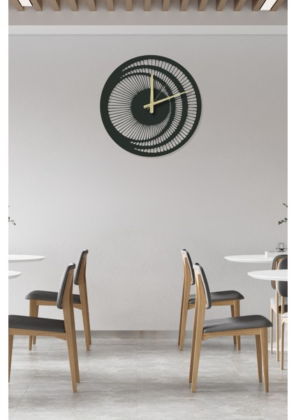 Modern Siyah Metal Duvar Saati Dekoratif Geometrik Tasarım 45X45 cm indirimleri