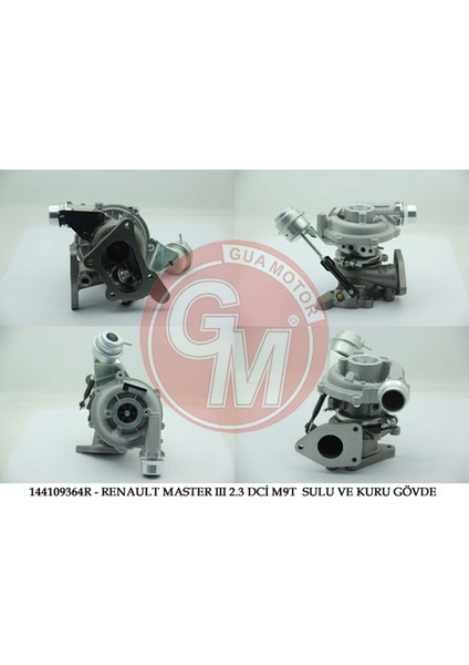 Mtxdpn 144109364R-TURBO Komple Master Iii-Movano B 2.3dci M9T Trafic-Vivaro A 2.0dci M9R Sulu Gövde