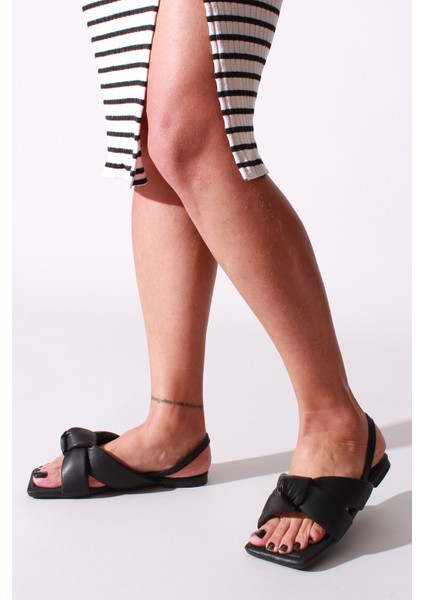 Idil Siyah Cilt Kadın Sandalet