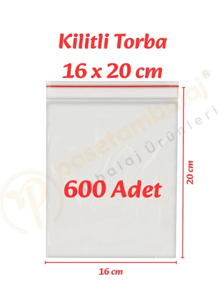 16X20 Cm. Kilitli Torba (600 Adet)