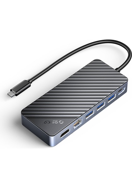 OM28PR-G2 8in1 Docking Station & Disk Kutusu - M.2 NVME&SATA,10GBPS,HDMI, 2.5g Lan, USB 3.0, Type-C