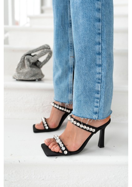 Branko Kadin Siyah Taş Detay Topuklu Ayakkabi