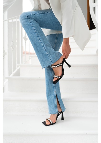 Branko Kadin Siyah Taş Detay Topuklu Ayakkabi