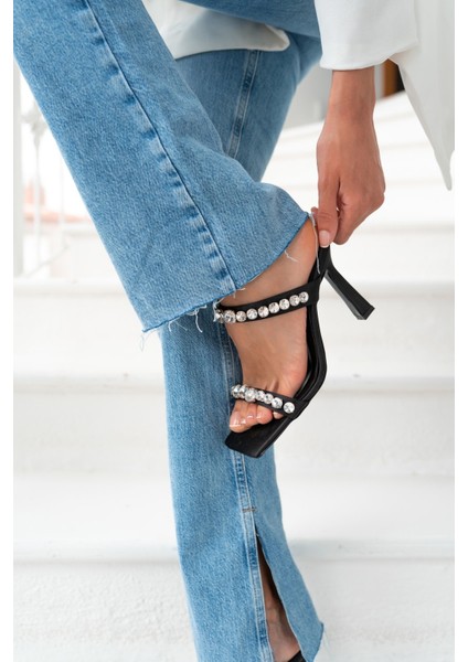 Branko Kadin Siyah Taş Detay Topuklu Ayakkabi