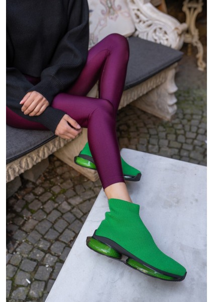 Alezy Kadin Yeşil Trıko Sneakers modelleri