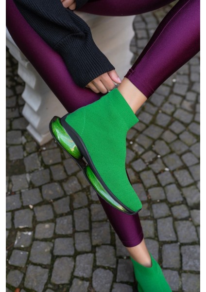 Alezy Kadin Yeşil Trıko Sneakers