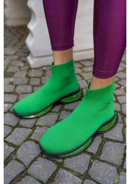 Alezy Kadin Yeşil Trıko Sneakers