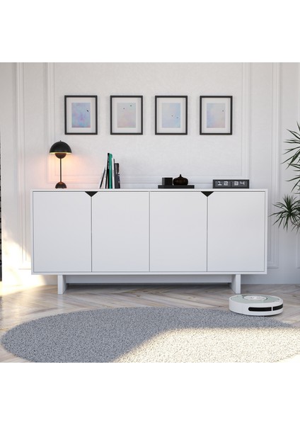 Doruk Konsol Ful Beyaz 180 cm Yemek Odası, Ofis Salon Ünite