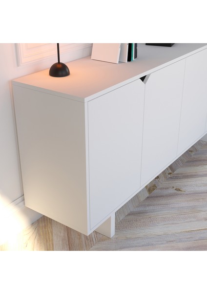 Doruk Konsol Ful Beyaz 180 cm Yemek Odası, Ofis Salon Ünite modelleri