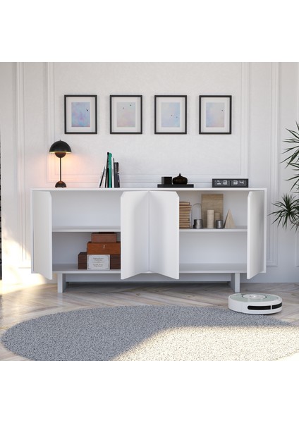 Doruk Konsol Ful Beyaz 180 cm Yemek Odası, Ofis Salon Ünite fırsatları