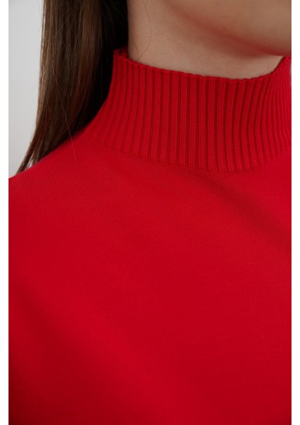 Yarım Balıkçı Yaka Triko-Kırmızı modelleri