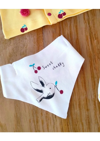 Kız Bebek %100 Pamuklu Sarı Kiraz Detaylı Hastane Çıkışı Zıbın Takımı BBK0071 indirimleri