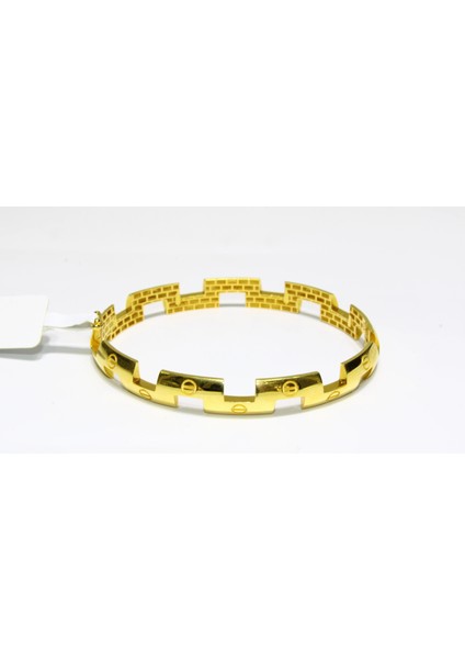 14 Ayar Altın Vida Desenli Zigzag Modeli Kelepçe 8.87 gr