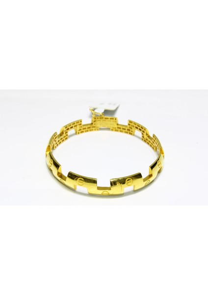 14 Ayar Altın Vida Desenli Zigzag Modeli Kelepçe 8.87 gr modelleri