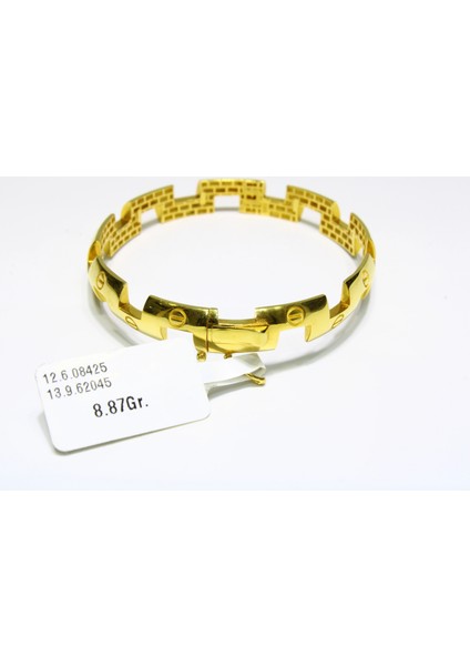 14 Ayar Altın Vida Desenli Zigzag Modeli Kelepçe 8.87 gr fırsatları