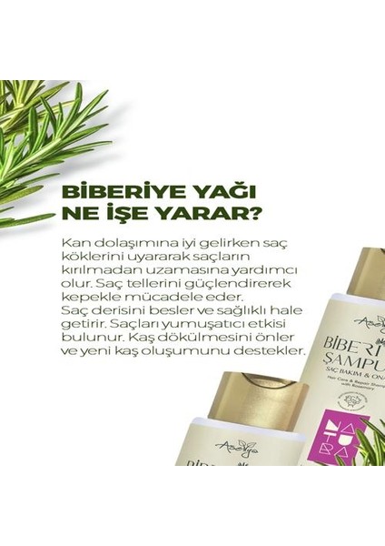 -Biberiye Özlü Şampuan -Saç Dökülmesine Karşı Etkili, Bıttım, Biotin ve Kafein Içerikli 400 ml