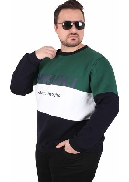 Büyük Beden Bisiklet Yaka 3ip Sweat Chao Ku 25721 Neftı