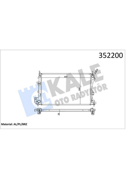 Mtxdpn Radyatör Vectra C-Signum 1.6-1.8 16V 02 Ac Klimasiz Mek Al/pl/brz 650X415X23