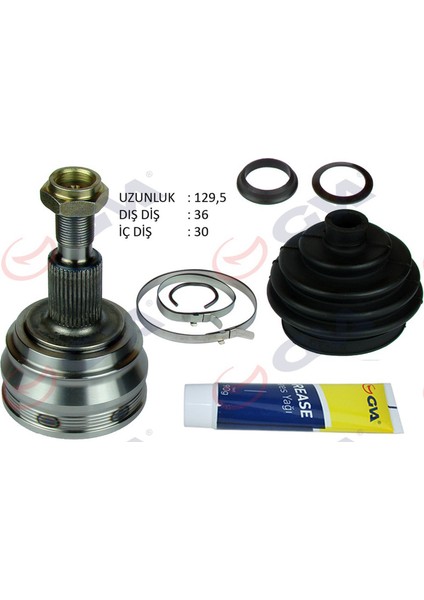 Mtxdpn Aks Kafasi Diş Ön Golf Iv-Bora-Leon 97-04 1.6 Akl/bfq 36X30X53 129.5MM