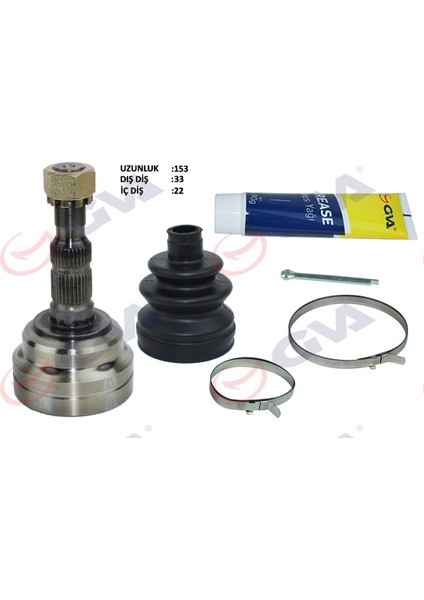 Mtxdpn Aks Kafasi Diş Ön Astra G 1.4/1.6 16V 98-05 33X22X52 153.5MM