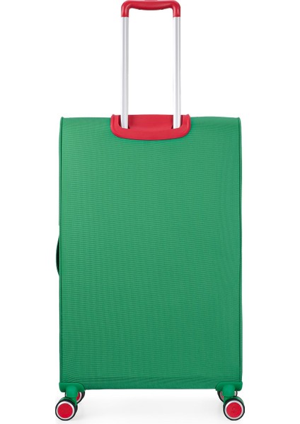 Benetton Ekstra Hafif Lüx Kumaş 8 Tekerlekli 3'lü Valiz Seti