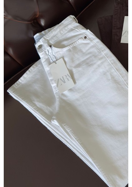 Orijinal Boru Paça Pantolon- Beyaz