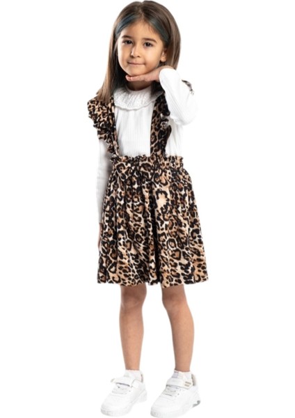 Dantel Yakalı Triko Leopar Etekli 2 Li Takım 2/5 Yaş modelleri