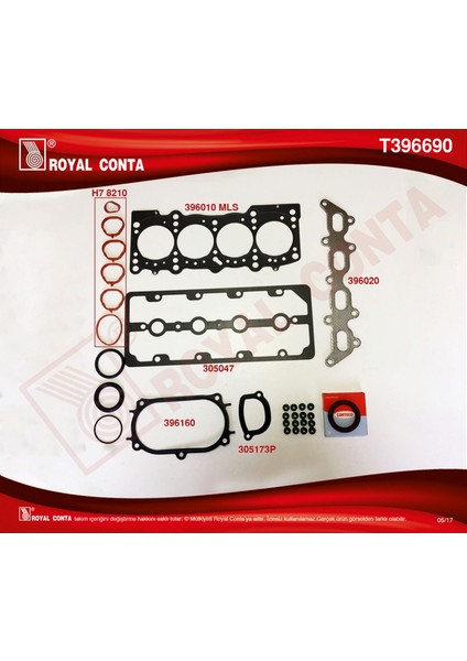 Mtxdpn Üst Takim Conta Reinz Keçeli Lastikli Palio-Albea 1.2 16V 80HP 188A5.000
