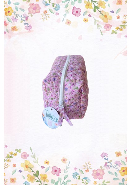 %100 Pamuk Makyaj ve Kozmetik Çantası | 22X12X10 cm | Seyahat Organizer