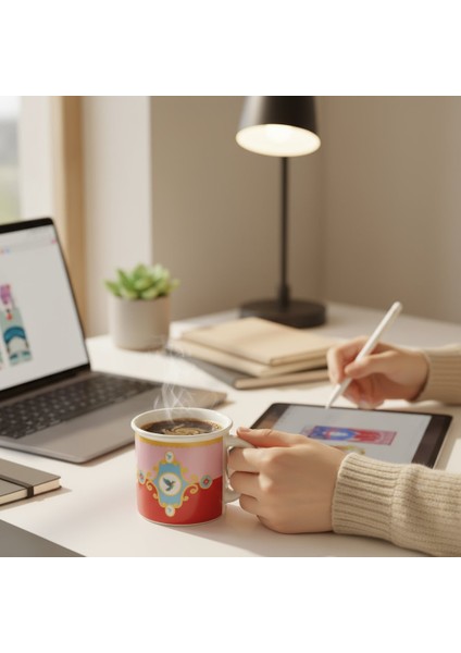 2'li Bird Studio Pembe Porselen Kupa Takımı - 220 Ml. fırsatları