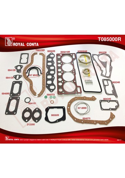 Mtxdpn Motor Takim Conta Süper Skt Keçeli Subp.last R9 BROADWAY-R19 1.4 Karbüratörlü