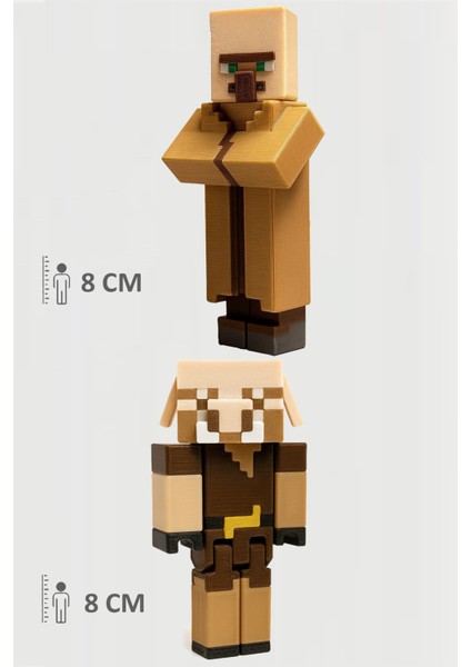Minecraft Villager Köylü ve Piglin Set Hareketli Eklemli Figür