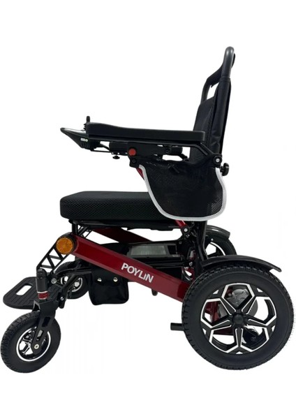 Poylin Akülü Tekerlekli Sandalye | Ultra Hafif Katlanabilir Alüminyum ve Lityum Pil P206S fiyatları