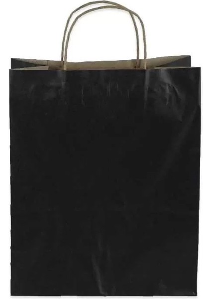 Siyah Kraft Çanta Orta Boy 25x12x31 cm 25 Adet fiyatları