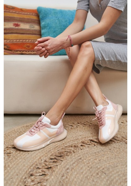 Fabiana Kadın Beyaz Pudra Seffaf Airtaban Detay Sneakers