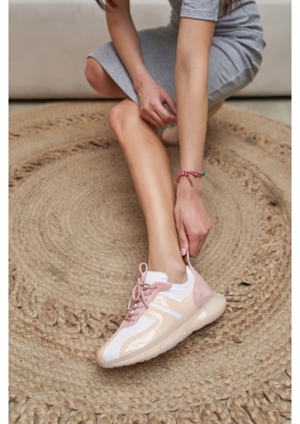 Fabiana Kadın Beyaz Pudra Seffaf Airtaban Detay Sneakers fırsatları