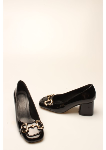 Idil Siyah Rugan Tokalı Kadın Topuklu modelleri