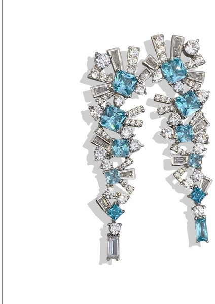 Aquamarine Taşlı Gümüş Küpe fırsatları