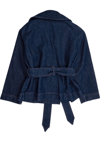 %100 Pamuk Mavi Denim Baharlık Kız Çocuk Ceket fırsatları
