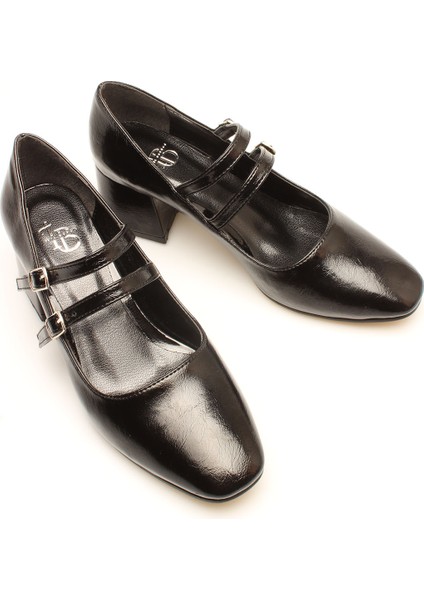 Idil Siyah Rugan Çift Bantlı Kadın Topuklu fiyatları