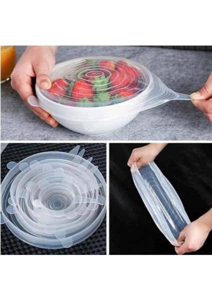 6' Lı Set Silikon Gıda Saklama Bonesi modelleri