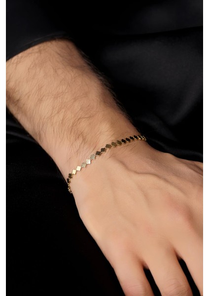 14 Ayar Altın Yonca Dizisi Erkek Bileklik fiyatları