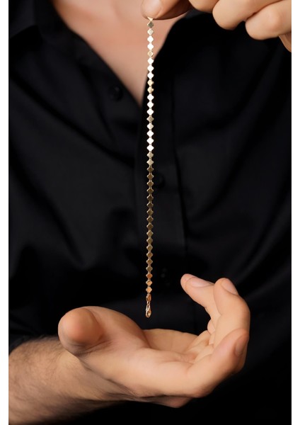 14 Ayar Altın Yonca Dizisi Erkek Bileklik indirimleri