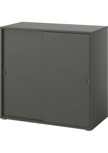 Vıhals Sürgü Kapaklı Dolap Koyu Gri 95 x 47 x 90 cm