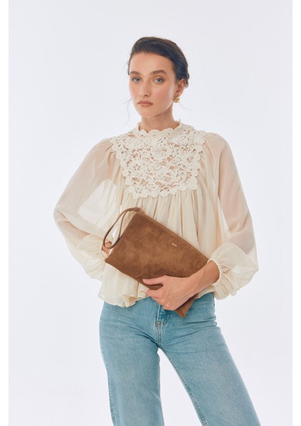 Suvea Vizon Süet Hakiki Deri Clutch fiyatları