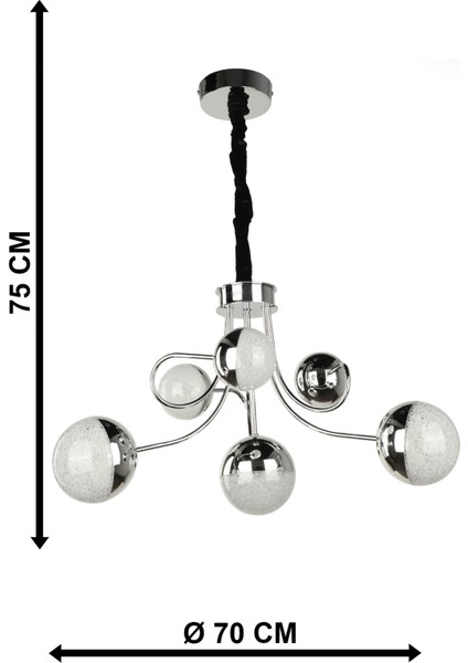 Larin Ledli 7 .li Avize Krom Kaplama fırsatları