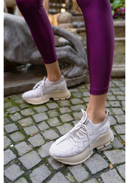 Yannis Kadin Pudra Trıko Sneakers