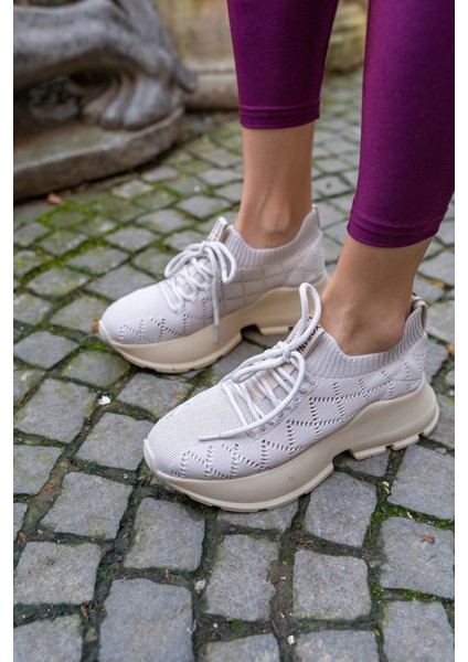 Yannis Kadin Pudra Trıko Sneakers