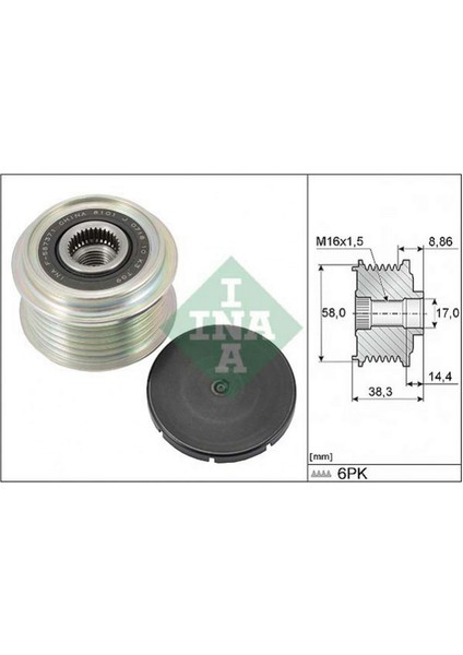 Mtxdpn Alternatör Kasnaği Rulmanli Hyundai Elantra VI-KONA-I10 III-I20-II-I30 1.6-1.0 T-Gdi-1.0 Mpi-1.2 M